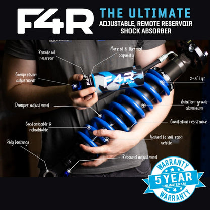 2 Inch 50mm Adjustable F4R Formula 4x4 Rear Shock Absorber Kit to suit Holden Colorado RG, D-MAX RT & Triton MR