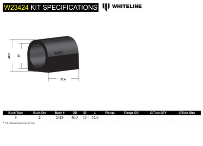 Front Sway Bar Mount Bushing Kit 15mm for Nissan Patrol GU and Pathfinder R50